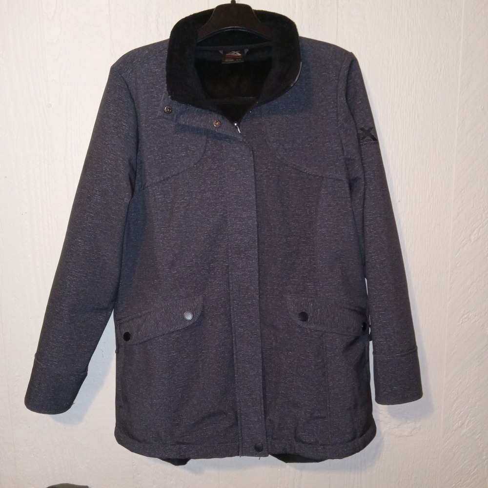 ZeroXposur Softshell Jacket Mens Size Large Gray Faux Fur Lined Utility Coat